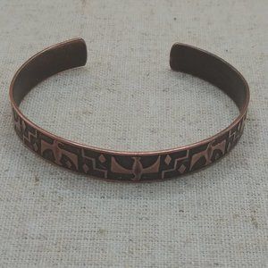 70s Southwestern Thunderbird Copper Cuff Bracelet